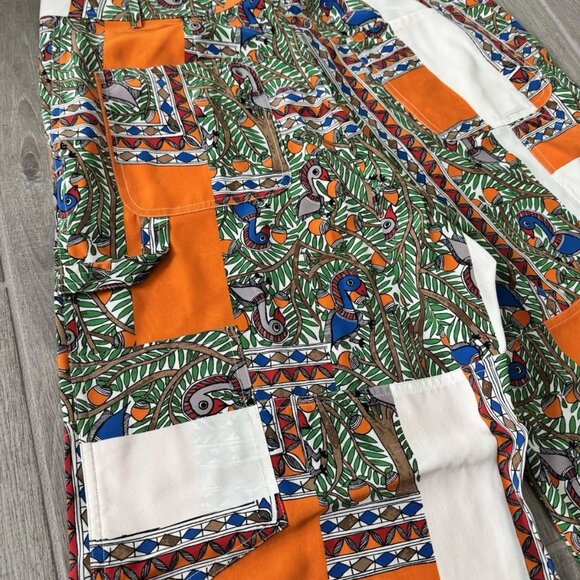 Tory Burch Womens Multicolor Geometric Animal Print Pants Silk size 10 EUC - Picture 8 of 16